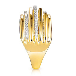 Pierścionek złoty LINE z diamentami 0,24 ct, złoto 585