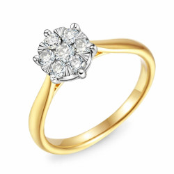 Pierścionek LUNA z diamentami 0,28 ct, złoto 585
