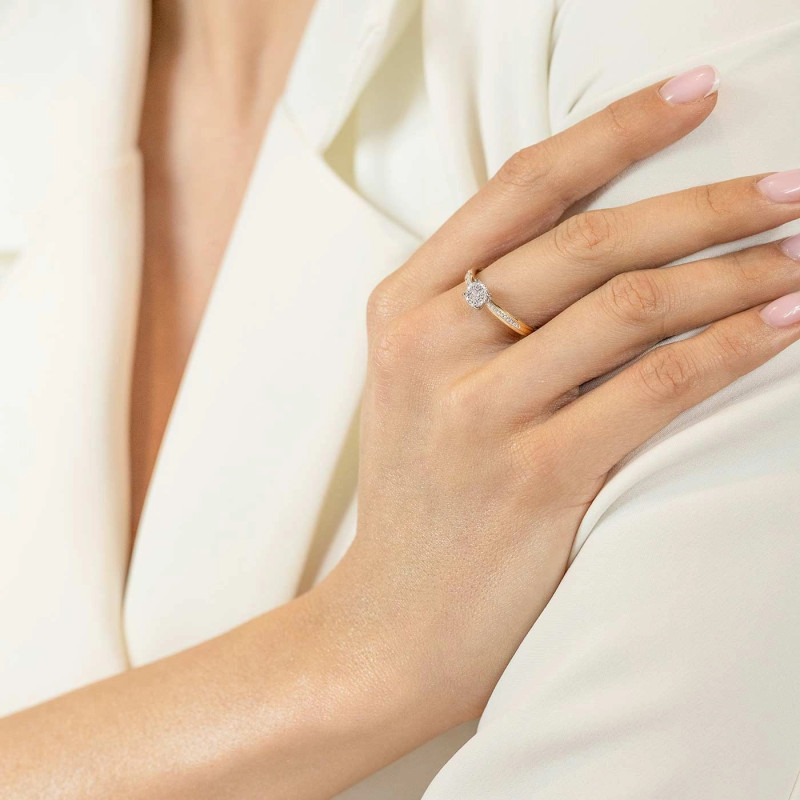 Pierścionek zaręczynowy DREAMS z diamentami 0,16 ct, złoto 585