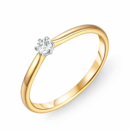 Pierścionek SOLITER z diamentem 0,10 ct, złoto 585