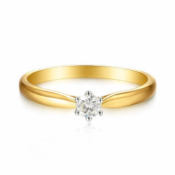 Pierścionek Soliter z diamentem laboratoryjnym 0,55 ct, złoto 585