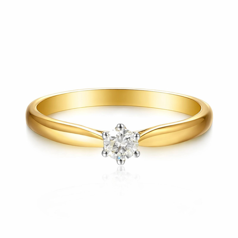 Pierścionek Soliter z diamentem laboratoryjnym 0,55 ct, złoto 585