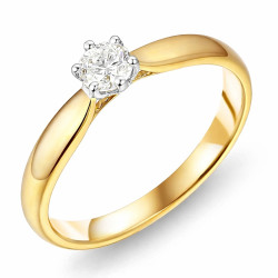 Pierścionek Soliter z diamentem laboratoryjnym 0,55 ct, złoto 585