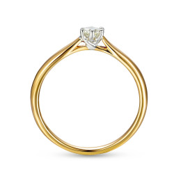 Pierścionek Soliter z diamentem laboratoryjnym 0,55 ct, złoto 585