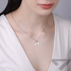 Serduszko z wyciętym aniołem, srebro próby 925