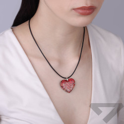 Serduszko ze szkła Murano HEART ze srebrnym koluszkiem próby 925