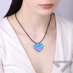 Serduszko ze szkła Murano HEART, koluszko srebrne próby 925