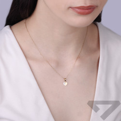 Serduszko pół gładkie i pół z cyrkonami, złoto próby 585