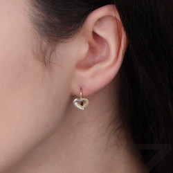 Złote Kolczyki dla Dzieci Serduszka Cyrkonie pr.585 - JubilerSezam.pl