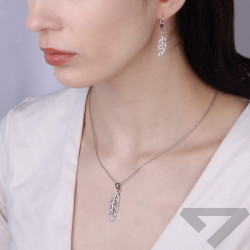 Srebrny Komplet Biżuterii Liść Ażurowy pr. 925 - JubilerSezam.pl