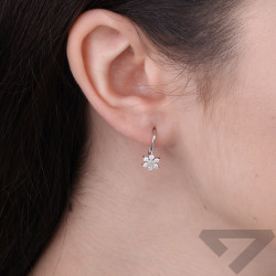Kolczyki dla dziewczynki kwiatki z białymi cyrkoniami, srebro 925