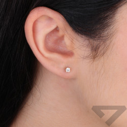 Złote Kolczyki Sztyfty z Cyrkonią pr. 585 - JubilerSezam.pl