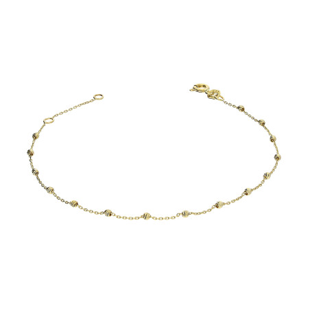 Bransoletka złota z kulkami grawerowanymi 2 mm, złoto 585