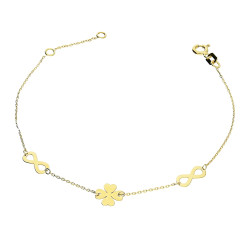 Bransoleta złota koniczyna z symbolem nieskończoności próba 375