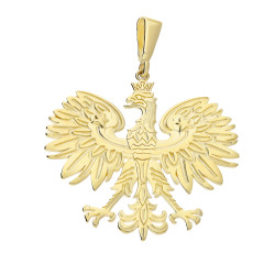 Zawieszka złota patriotyczna orzeł w koronie próba 375