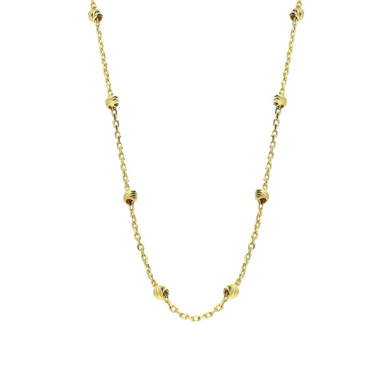 Naszyjnik złoty z kulkami grawerowanymi 1,9 mm, próba 375