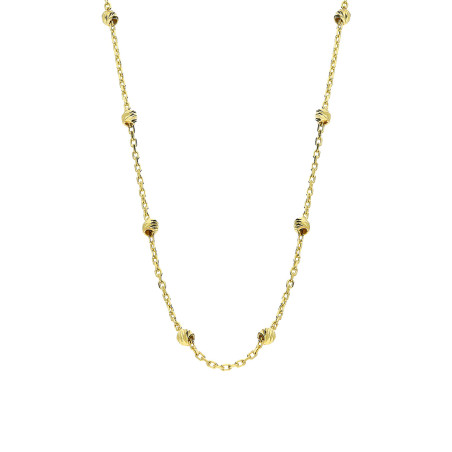 Naszyjnik złoty z kulkami grawerowanymi 1,9 mm, próba 375