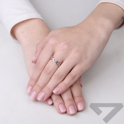 Pierścionek z sercami ramka, srebro 925