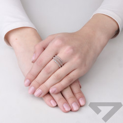 Pierścionek z gładkimi kulkami, srebro 925