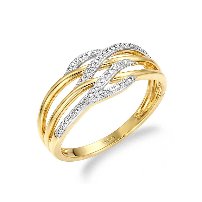 Pierścionek VENEZIA z diamentami 0,10 ct, złoto 585