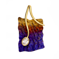 Zawieszka srebrna 925 z tytanową kolorową blaszką