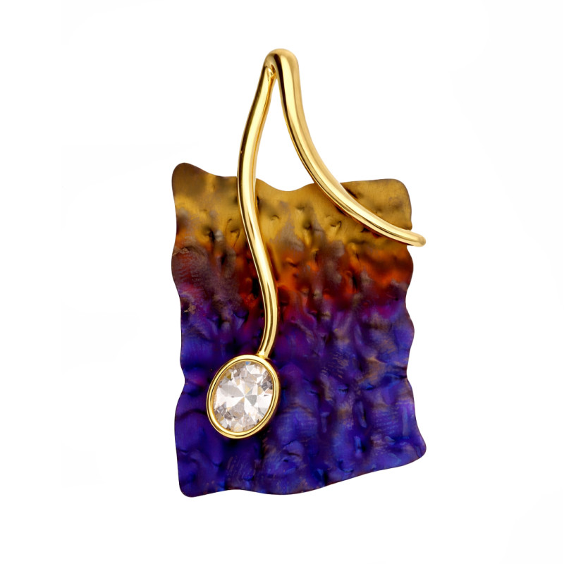 Zawieszka srebrna 925 z tytanową kolorową blaszką