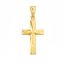Krzyżyk złoty 3D grawerowany, próba 375