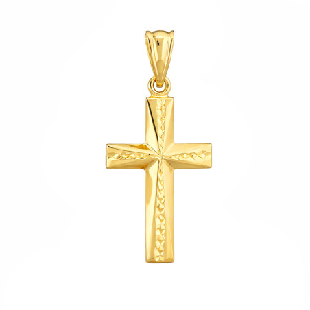 Krzyżyk złoty 3D grawerowany, próba 375