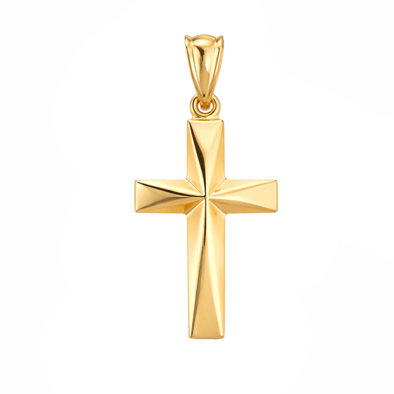 Krzyżyk złoty gładki ścinany, próba 375