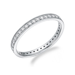 Pierścionek Line Miłości z diamentami 0,51 ct, białe złoto próby 585