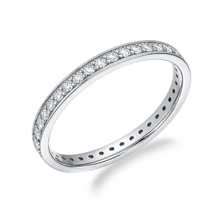 Pierścionek Line Miłości z diamentami 0,51 ct, białe złoto próby 585