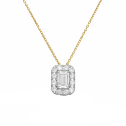 Naszyjnik z wisiorkiem z diamentami laboratoryjnymi 0,27 ct, na łańcuszku rolo, złoto 585