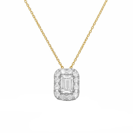 Naszyjnik z wisiorkiem z diamentami laboratoryjnymi 0,27 ct, na łańcuszku rolo, złoto 585