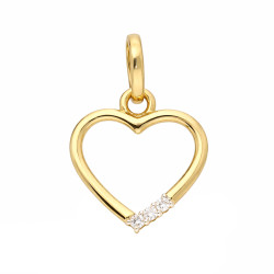 Serduszko z diamentami 0,03 ct, złoto 585