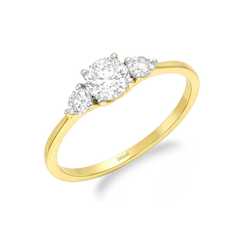 Pierścionek Noble z diamentami laboratoryjnymi 0,42 ct, złoto 585