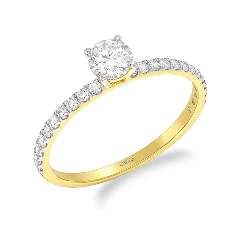 Zestaw dwóch pierścionków z diamentami laboratoryjnymi 1,09 ct, złoto 585