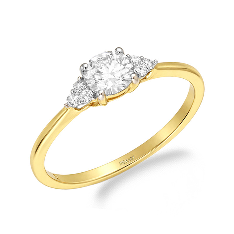 Pierścionek Noble z diamentami laboratoryjnymi 0,61 ct, złoto 585