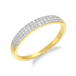 Pierścionek Line z diamentami 0,22 ct, złoto 585