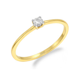 Pierścionek SOLITER z diamentem 0,12 ct, złoto 585