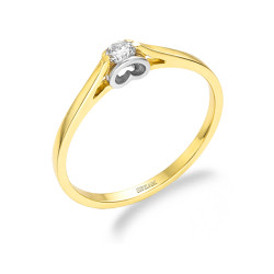 Pierścionek zaręczynowy Amado z brylantem 0,10 ct, złoto 585