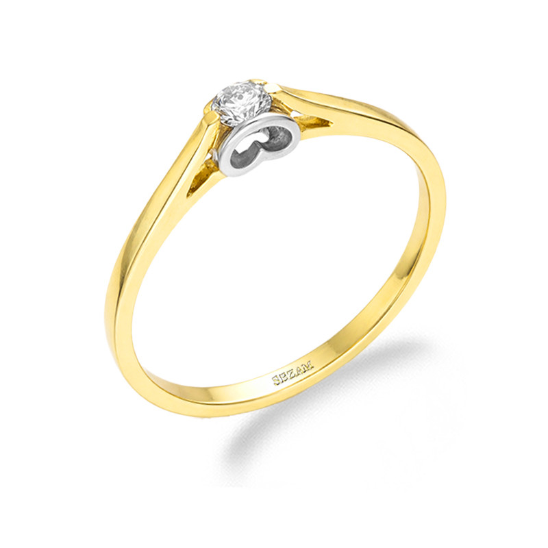 Pierścionek zaręczynowy Amado z brylantem 0,10 ct, złoto 585