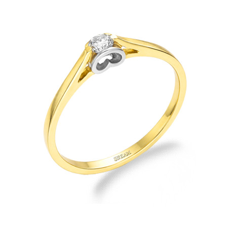 Pierścionek zaręczynowy Amado z brylantem 0,10 ct, złoto 585