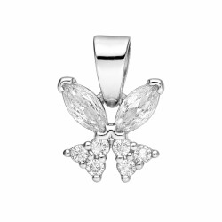 Komplet biżuterii kolczyki i wisiorek z motylkami cyrkonia biała