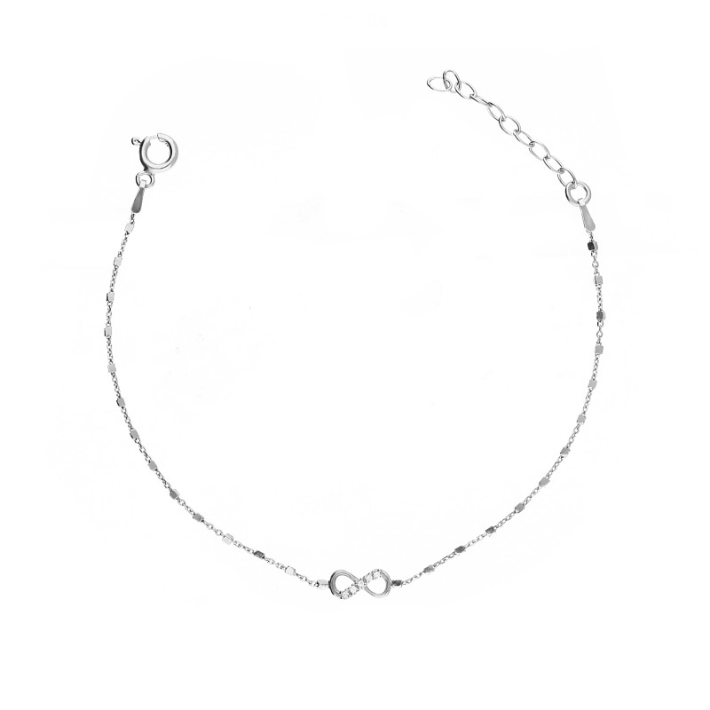 Srebrna Bransoletka Infinity z Cyrkoniami - JubilerSezam.pl