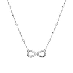 Srebrny Naszyjnik Nieskończoność z Cyrkoniami - JubilerSezam.pl