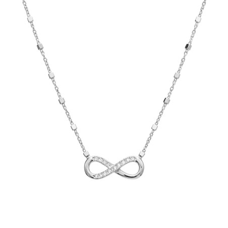 Srebrny Naszyjnik Nieskończoność z Cyrkoniami - JubilerSezam.pl