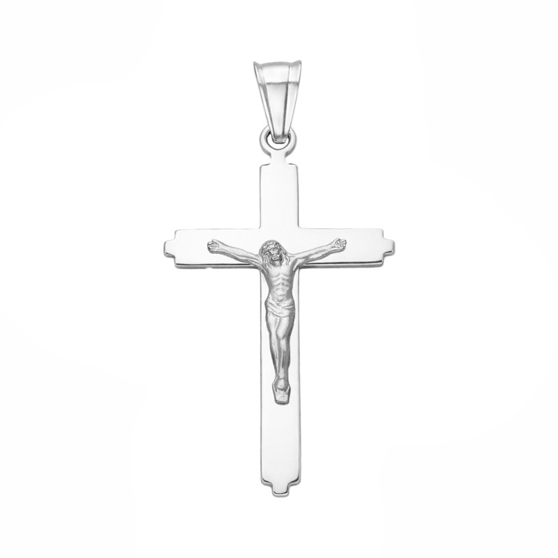 Krzyżyk srebrny z wizerunkiem Pana Jezusa, próba 925