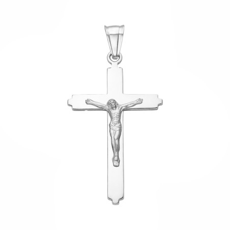 Krzyżyk srebrny z wizerunkiem Pana Jezusa, próba 925