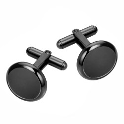 Spinki do mankietów, stal koloru czarnego