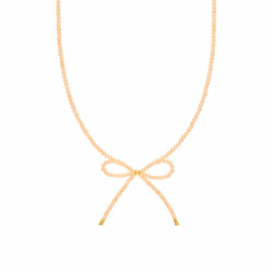 Naszyjnik z topazami gold i kokardką, elementy srebrne próby 925 koloru złotego